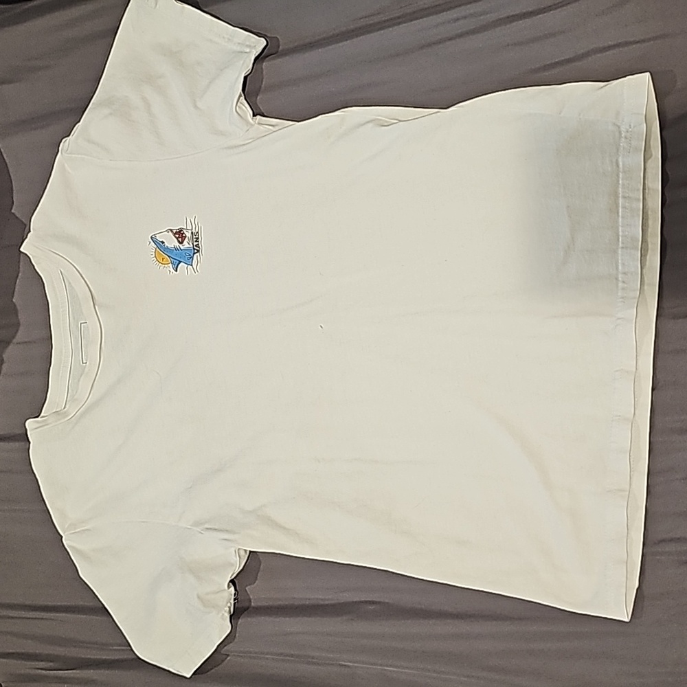 Vans white shirt with shark logo size youth M